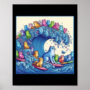 Cats Wave For Kamala Funny Cat Lady 1  Poster