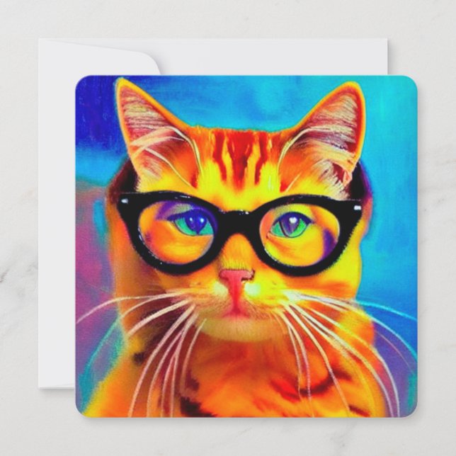 Cats Wearing Glasses Greeting Card (Front)
