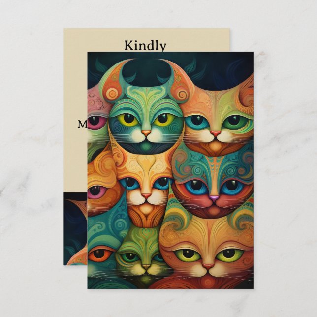 Cats wedding RSVP card (Front/Back)