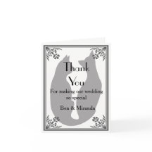 Cats Wedding Thank You Card Modern Cat