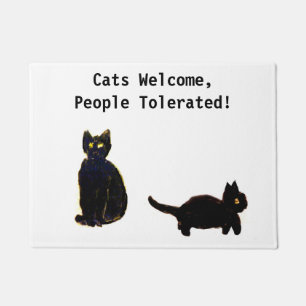 Cats Welcome People Tolerated Black Cats Art Doormat