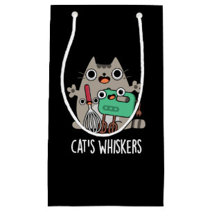Cat's Whiskers Funny Baking Pun Dark BG Small Gift Bag