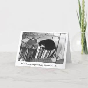 Cats Who Love Books Birthday Card