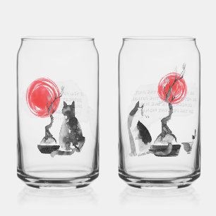 Cats with Bonsais and Buddha Quotes Can Glass