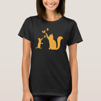 Cats With Butterflies Cat  I Cute Cats T-Shirt