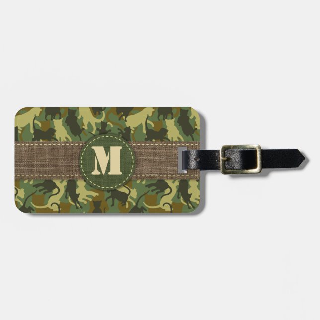 Cats Woodland Camouflage Luggage Tag (Front Horizontal)