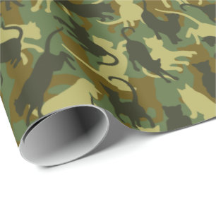 Cats Woodland Camouflage Wrapping Paper