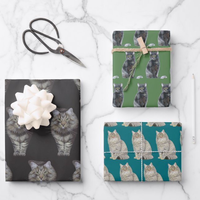 Cats Wrapping Paper Sheets (Front)
