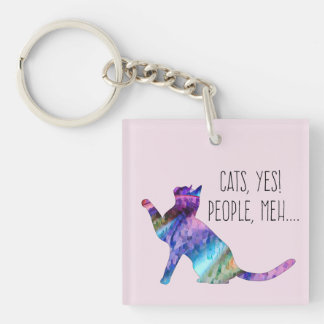 Cats, Yes People, Meh... Key Ring