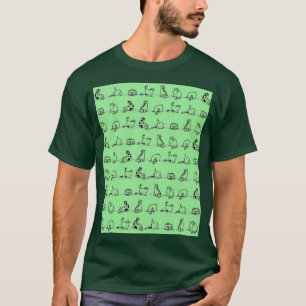 Cats Yoga Class On Pale Green Cat Yoga Graphic T-Shirt