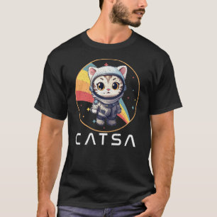 CATSA Cat Astronaut in Space Retro Kitten Astrono T-Shirt