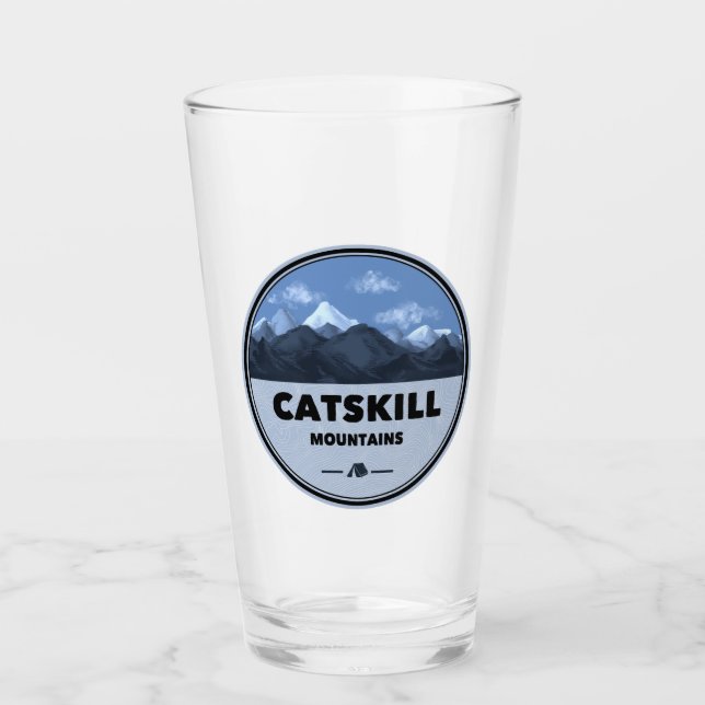 Catskill Mountains New York Camping Glass (Front)