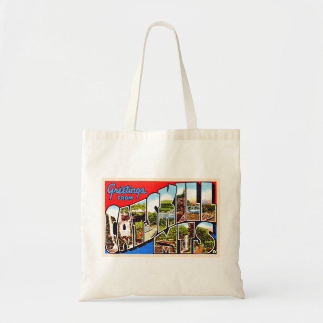 Catskill Mountains New York Large Letter Postcard Tote Bag (Front)