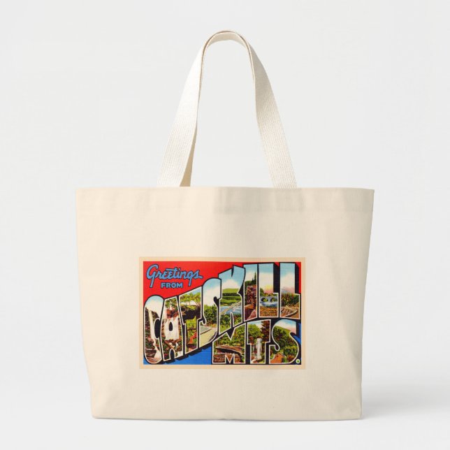Catskill Mountains New York Large Letter Postcard Tote Bag (Front)