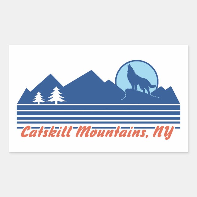 Catskill Mountains NY Rectangular Sticker (Front)