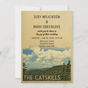 Catskill Mountains Wedding Invitation Vintage