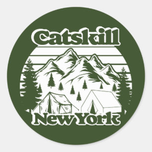 Catskill New York Classic Round Sticker