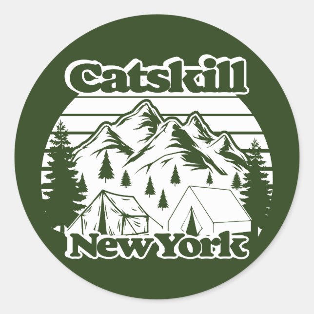 Catskill New York Classic Round Sticker (Front)