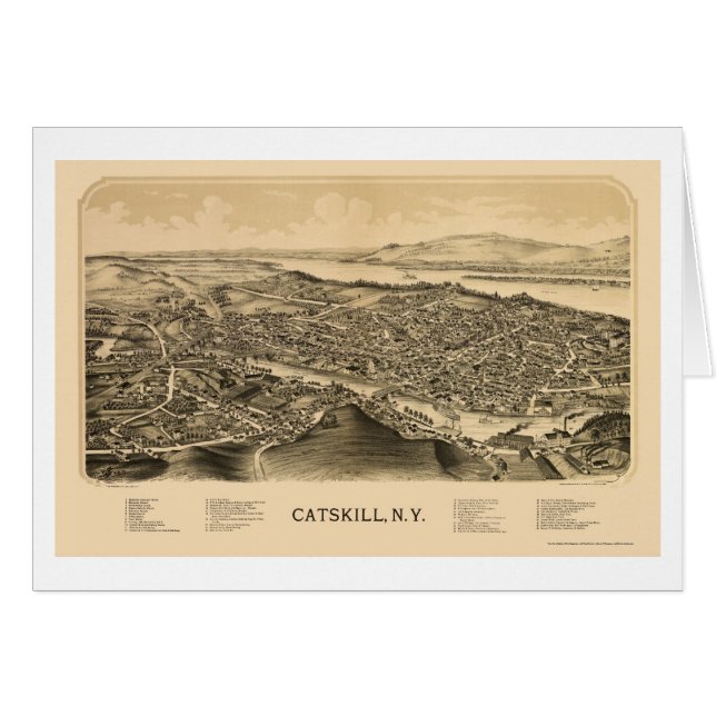 Catskill, NY Panoramic Map - 1889 (Front Horizontal)