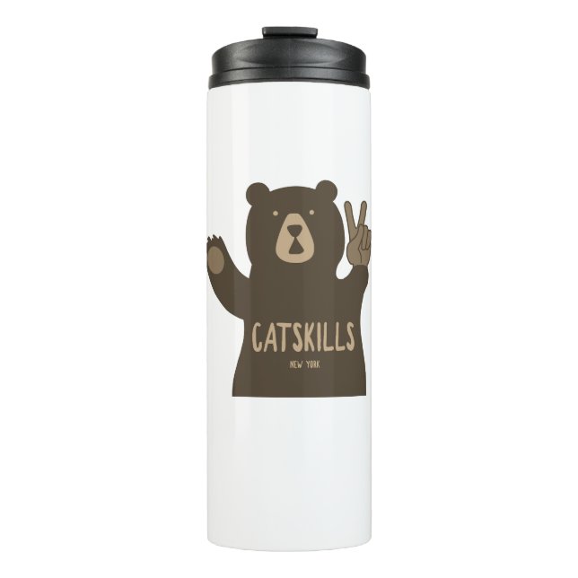 Catskills New York Peace Bear Thermal Tumbler (Front)