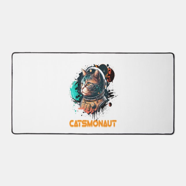 Catsmonaut Astronaut Cat Or Space Cat Desk Mat (Front)