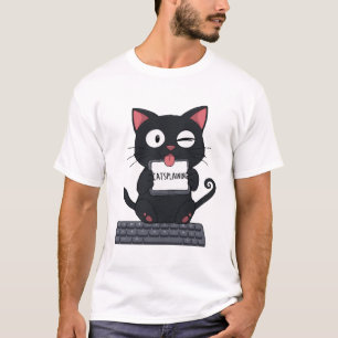 Catsplaining - Funny Cute Black Cat Meme T-Shirt