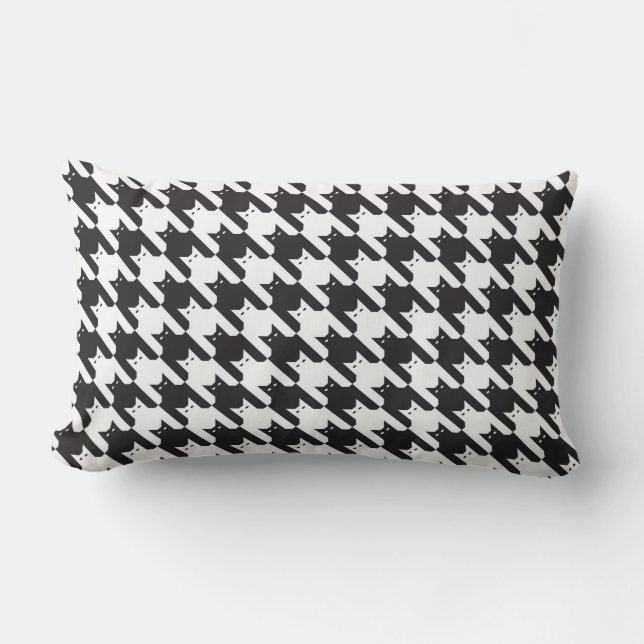 CatsTooth Black and White Lumbar Cushion (Front)