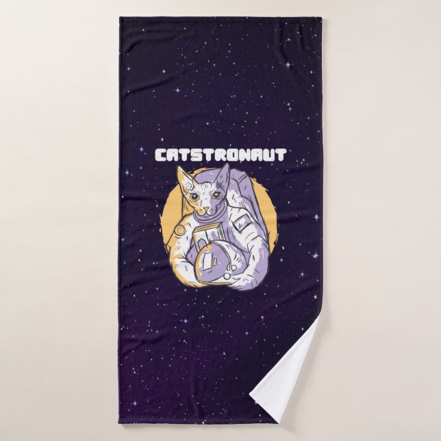 Catstronaut Cat Astronaut Bath Towel (Bath Towel)