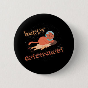 Catstronaut Happy Cat Astronaut 6 Cm Round Badge