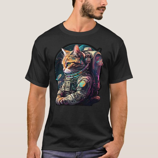 catstronaut Hero Universe Space Cat Astronaut With T-Shirt (Front)