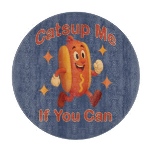 Catsup Me If You Can Funny Hot Dog – Ketchup Pun Cutting Board