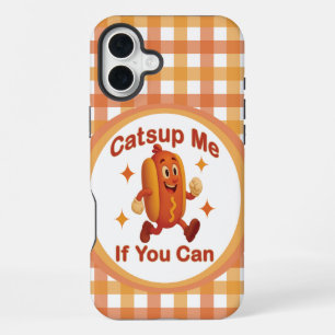 Catsup Me If You Can Funny Hot Dog – Ketchup Pun iPhone 16 Plus Case