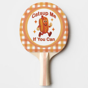 Catsup Me If You Can Funny Hot Dog – Ketchup Pun Ping Pong Paddle