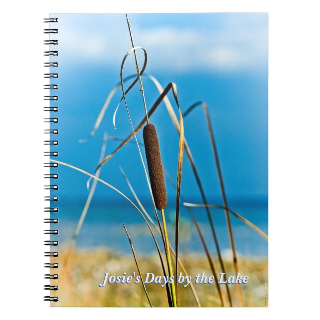 Cattail by the Lake Shore Custom Notebook (Front)