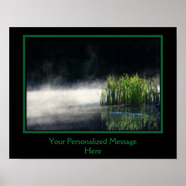 Cattails And Mist On Pond Create Your Own Quote Poster (Front)