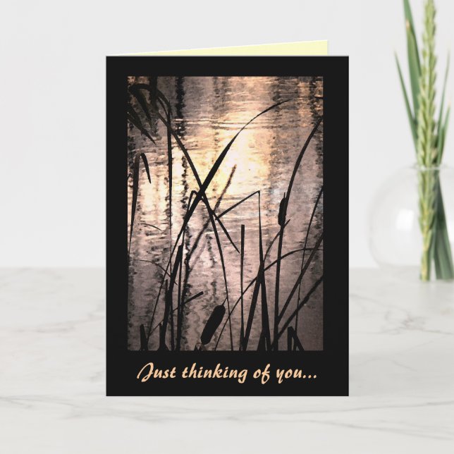 Cattails at Sunset Thinking of You Card (Front)