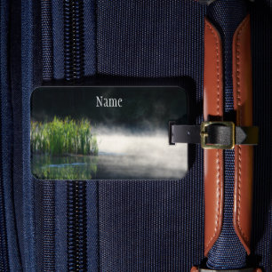 Cattails In The Mist On A Pond Orton Personalised Luggage Tag