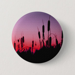 Cattails in the Sunset 6 Cm Round Badge