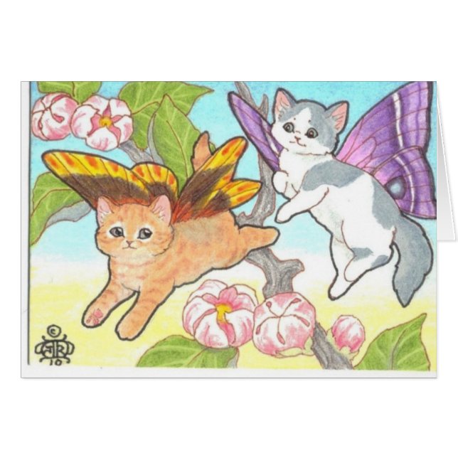 Catterflies Playing Sky Tag  Near Spring Flowers (Front Horizontal)