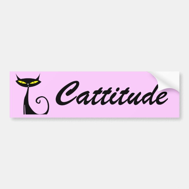 Cattitude Bumper Sticker (Front)