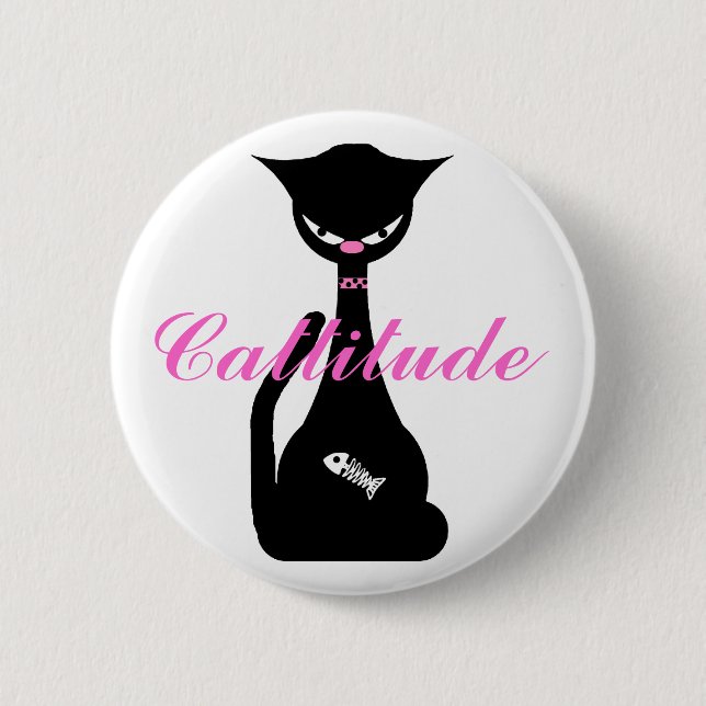 Cattitude Button Pin (Front)