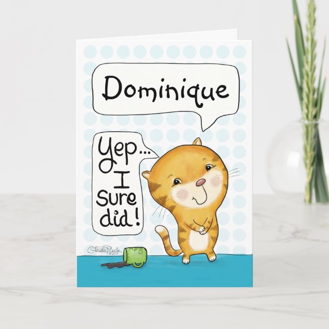 Cattitude- Cat Spills Coffee Card (Front)