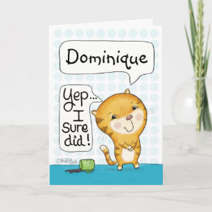 Cattitude- Cat Spills Coffee Card