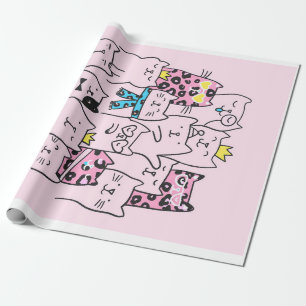 Cattitude Cute Cat, Funny Kitten Cat Lover Gift Wrapping Paper