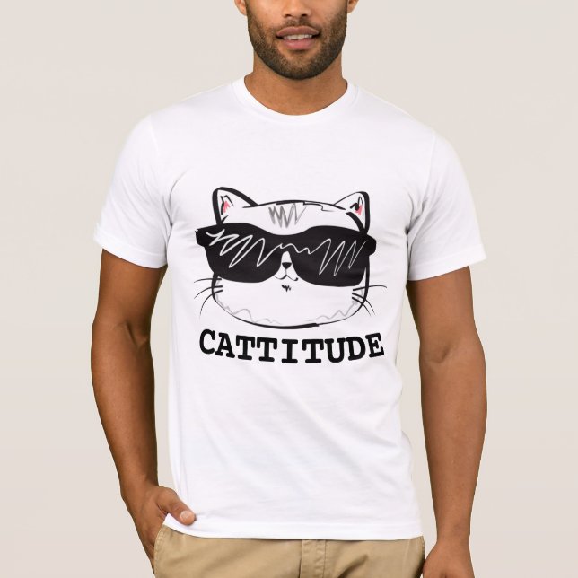 CATTITUDE Funny Cat T-Shirts (Front)