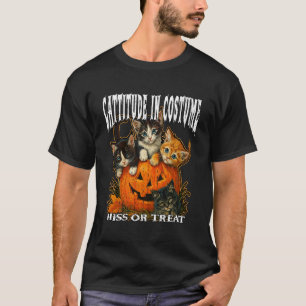 Cattitude in Costume HISS OR Treat Cute Halloween T-Shirt