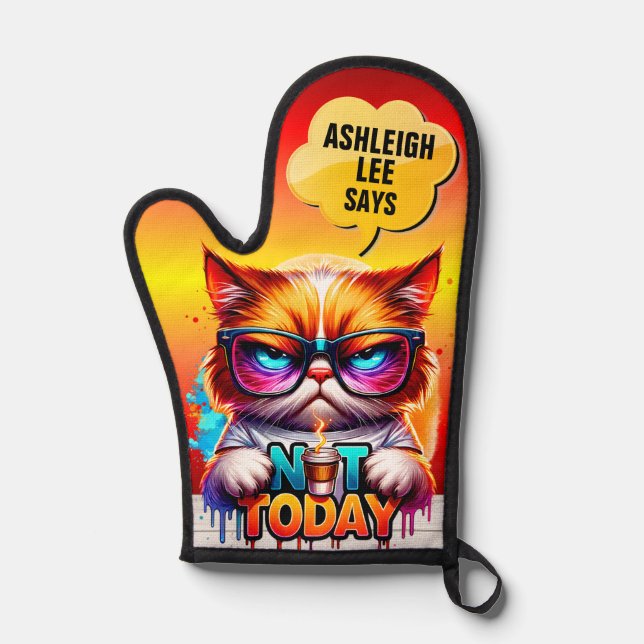 Cattitude  oven mitt (Front)