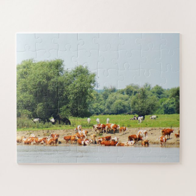 Cattle and the River Danube Jigsaw Puzzle (Horizontal)