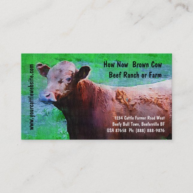 Cattle  Beef Ranch or Farm Business Card (Front)