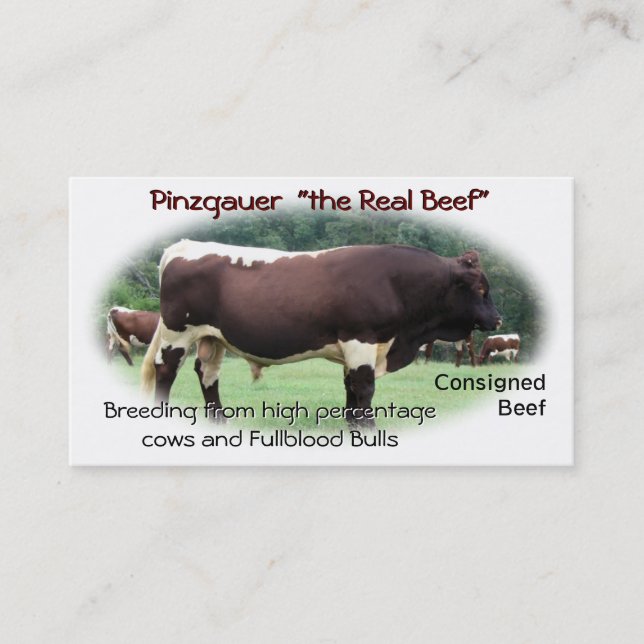 Cattle Business Card- customise & add your photo Card (Front)